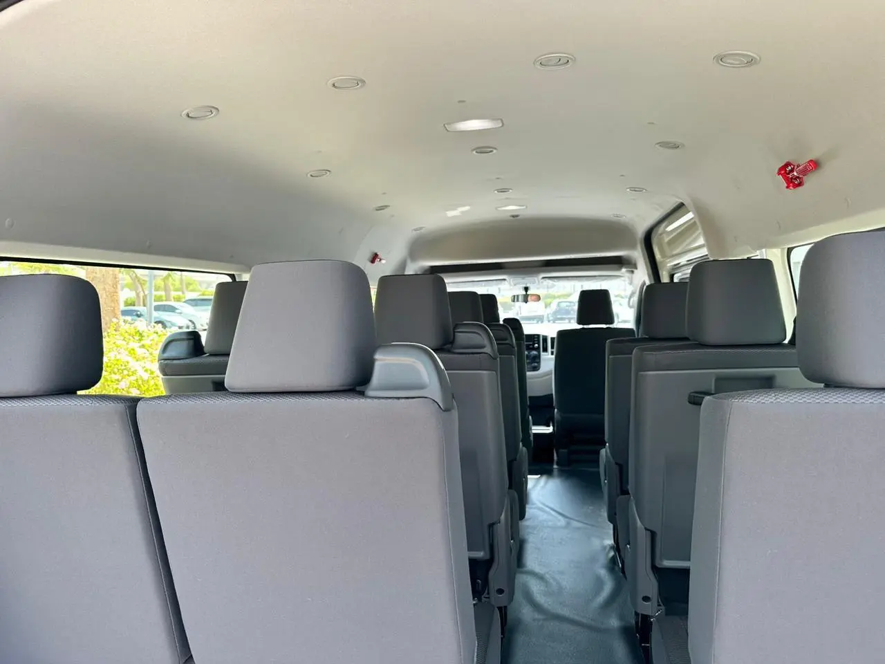 Comfortable Passenger Seating:
Toyota Minibus Interior.