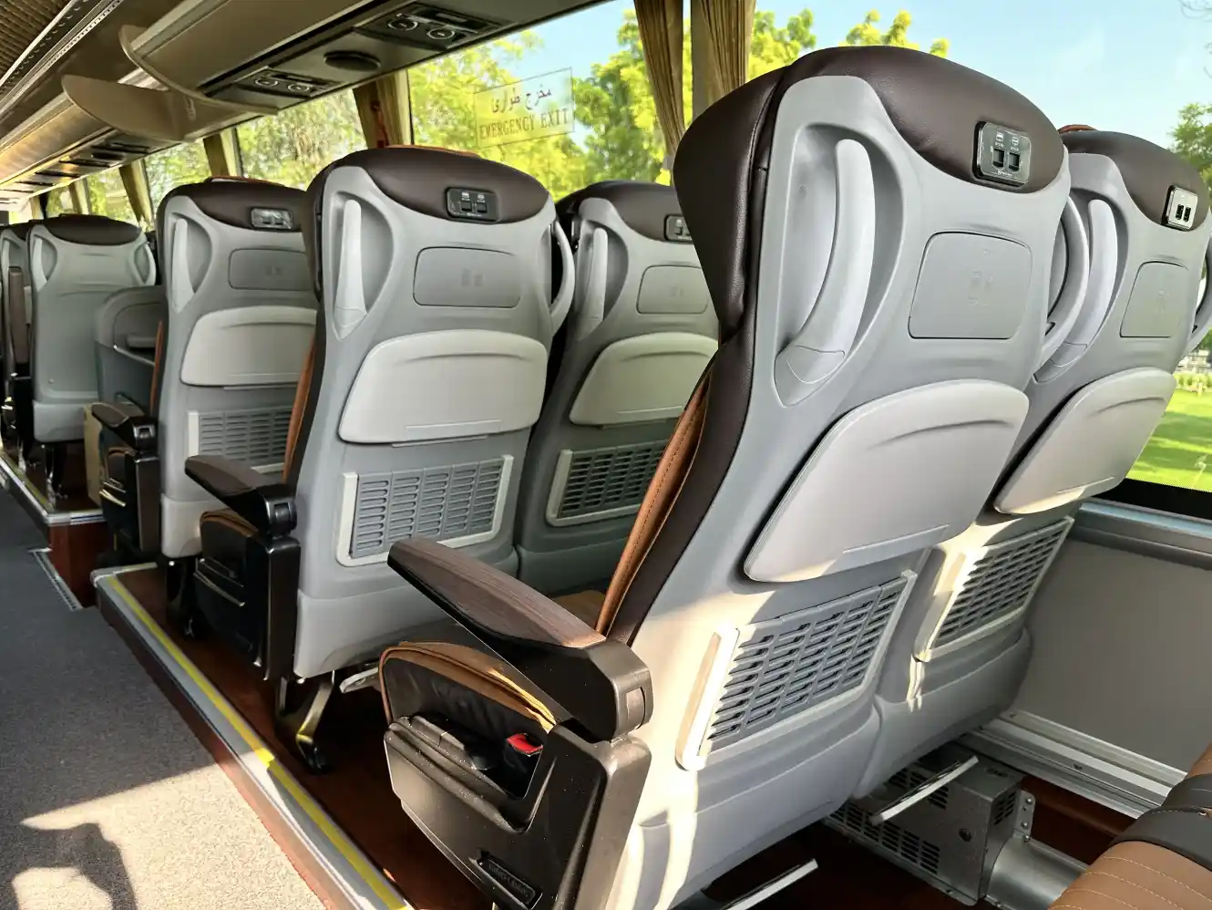 Seat Back in a 50 Seater Luxury Bus Rental in  Duabi