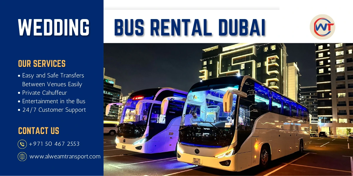 Wedding Transportation with driver in Dubai: Wedding Bus Rental